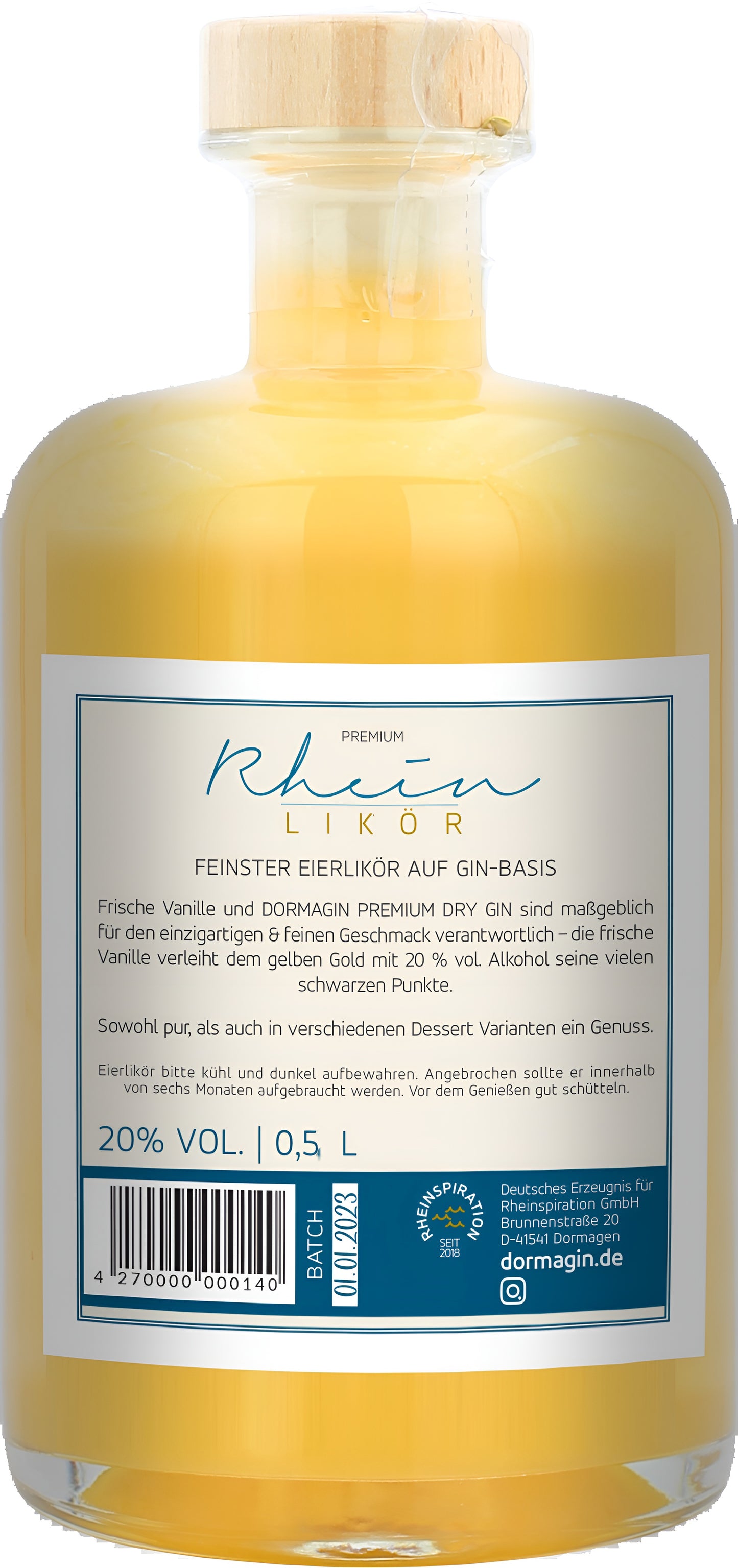 Rhein Likör - feinster Eierlikör auf Gin Basis 500ml